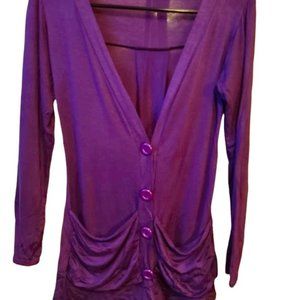 $25 NWOT SUPER SOFT AND STRETCHY WOMEN PURPLE CARDIGAN SIZE M